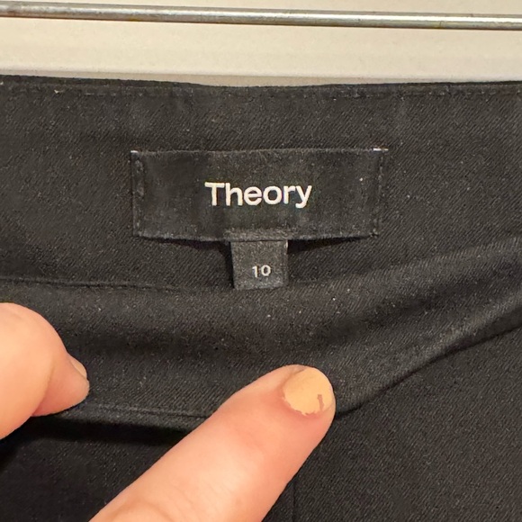 Theory Classic Black Trousers with Side Zipper Closure Size 10 - Picture 5 of 7